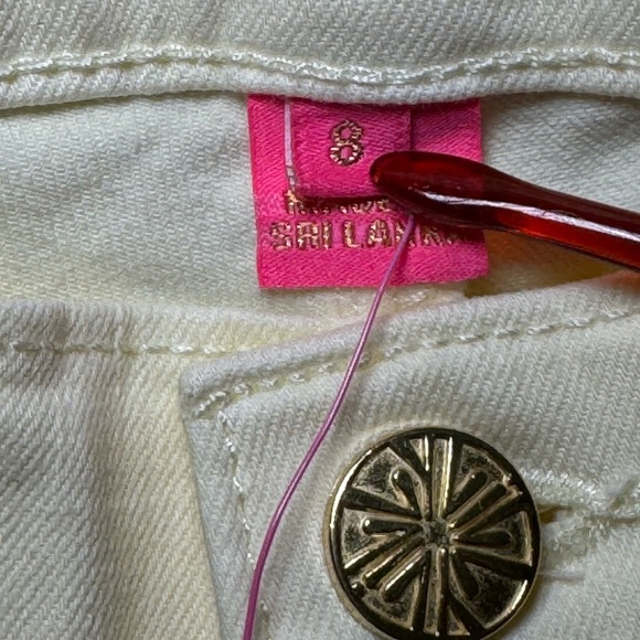 Lilly Pulitzer South Ocean High Rise Straight Leg Jean Lemon Meringue Size 8 NWT - Picture 11 of 16